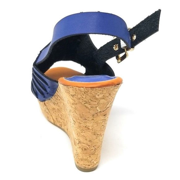 Women's Sandals, Tall Wedge Platform, HW-2645, Navy, Size 10 - Picture 3 of 4